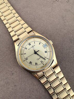 Vintage Bucherer quartz Stanless steelwristwatch, is a men's timepiece